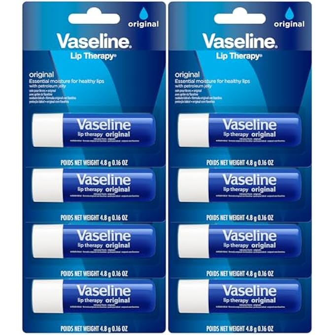 Vaseline LIP THERAPY ORIGINAL 8-PACK  MOISTURIZING LIP BALM FOR VERY DRY LIPS, 0.16 OZ EA - Image 1